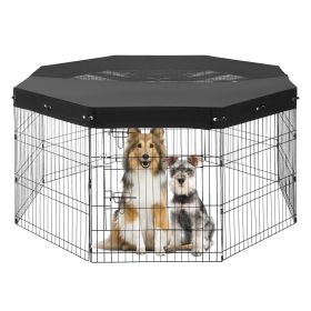 VEVOR Dog Playpen, 8 Pcs 30"H x 24"W Panels Foldable Metal Pet Exercise Pen, Dog Fence Indoor and Outdoor Pen with Door, 600D Oxford Fabric Top C