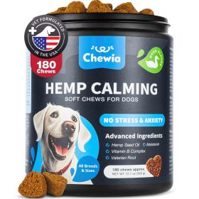 Hemp Calming Chews for Dogs Anxiety Dog Calming Treats with Melatonin Valerian Root Chamomile Extract & Vitamin B Complex Canine Chews for Vet Vi
