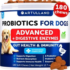 Probiotics for Dogs Support Gut Health Itchy Skin Allergies Immunity Yeast Balance Dog Probiotics and Digestive Enzymes with Prebiotics Reduce Di