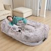 Human Dog Bed, Large Size Fits You and Pets, Washable Faux Fur Dog Bed for People Doze Off, Napping Orthopedic Dog Bed, Present Plump Pillow, Blanket