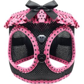 Hot Pink and Black Polka Dot Ruffle (Option: X-Large)