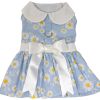 Blue Daisy Dog Dress with Matching Leash new Spring 2024
