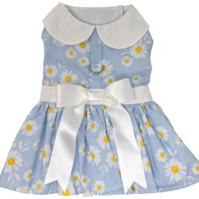 Blue Daisy Dog Dress with Matching Leash new Spring 2024 (Option: X-Small)