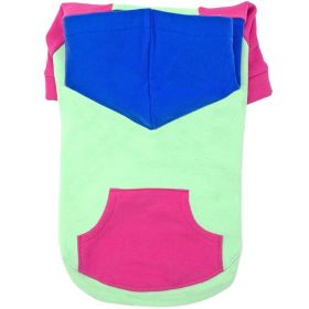 Color-Block Flex Fit Hoodie - Pink on Mint (Option: 2X-Large)