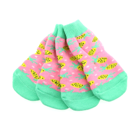 Non-Skid Dog Socks - Pineapple (Option: Large)