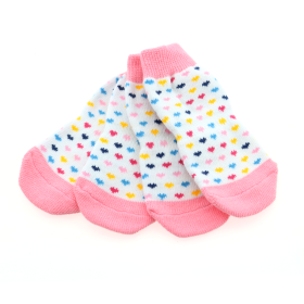 Non-Skid Dog Socks - Hearts (Option: Small)