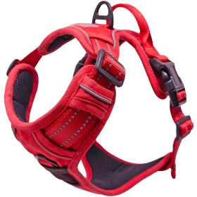 Venture Paw PULL CONTROL Harness - Crimson -          Made with tough Outer Duck Fabric and Soft Mesh Lining. No Pulling / Front and Top D-Ring (Option: X-Large)